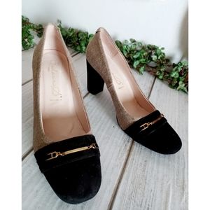 Bailarina by SKA Tan/Black Round Toe Pump